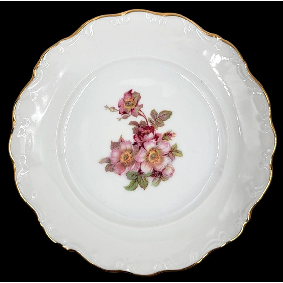 2 Schumann Arzberg Briar Rose Bread Plates 6" Bavaria Germany Gold Trim 1950s - Picture 9 of 10